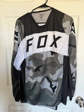 Fox Men's Gray & Black Camo Long-Sleeve Jersey